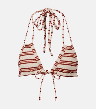 Euro striped triangle bikini top | Montce