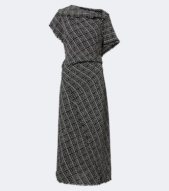 Checked cotton-blend tweed midi dress | Erdem