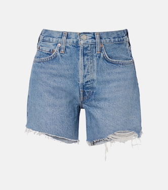 Parker Long distressed denim shorts | Agolde