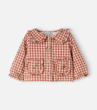 Baby embroidered gingham cotton jacket | Emile et Ida