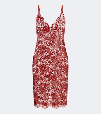 Cotton-blend lace slip dress | Saint Laurent