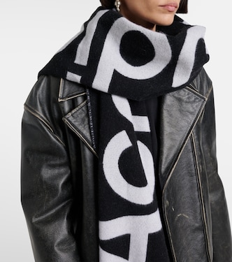 Toronty wool-blend jacquard scarf in black - Acne Studios | Mytheresa