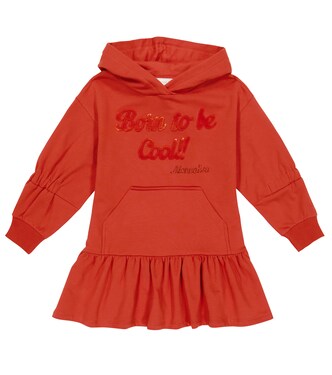 Cotton-blend fleece hoodie dress | Monnalisa