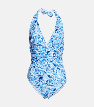 Seine printed halterneck swimsuit | Rebecca Vallance