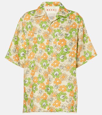 Floral linen bowling shirt | Marni