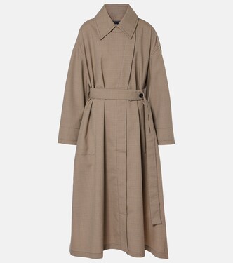 Checked wool-blend trench coat | CO