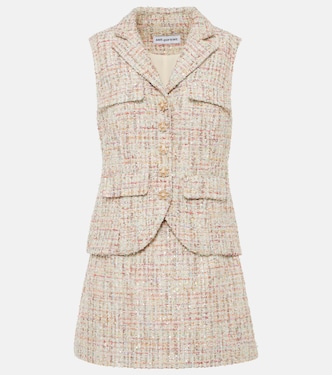Vestido corto de bouclé adornado | Self-Portrait