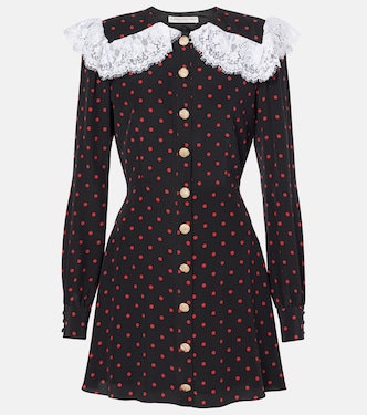 Polka-dot lace-trimmed silk minidress | Alessandra Rich