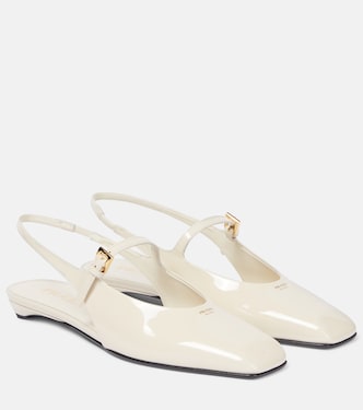 Patent leather slingback flats | Prada