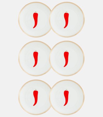 Chilli Pepper set of 6 bread plates | Bitossi