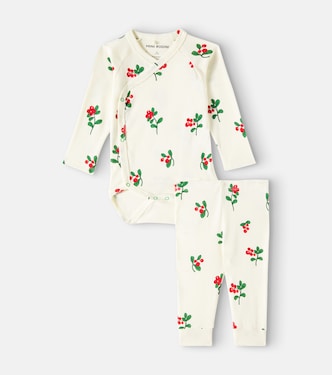 Bébé – Set body et pantalon Lingonberries en coton | Mini Rodini