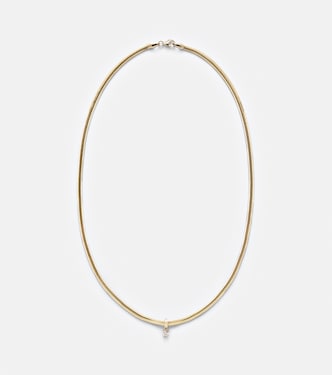 Halskette Serpentine aus 14kt Gelbgold (585/1000) mit Diamant | Stone and Strand