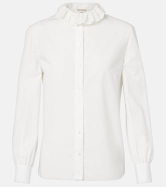 Lace-trimmed cotton poplin blouse | Saint Laurent