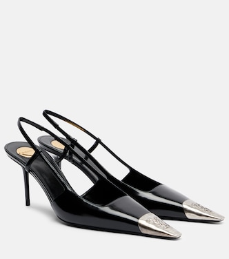 Jeanne 75 leather slingback pumps | Saint Laurent