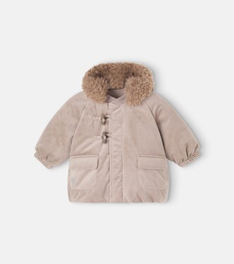 Baby Billo hooded corduroy jacket | Wheat