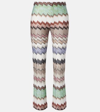 Zigzag lamé cropped straight pants | Missoni
