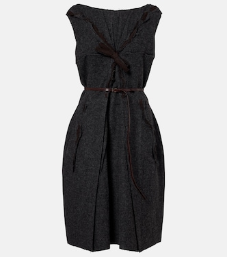Ruffled virgin wool minidress | Prada