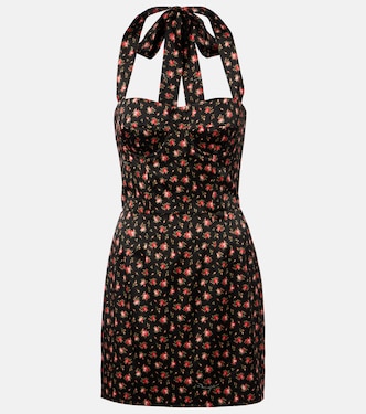 Floral halterneck silk-blend satin minidress | Dolce&Gabbana