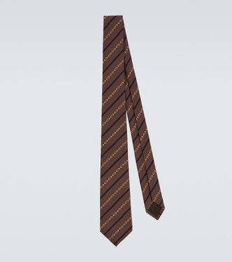 Horsebit silk jacquard tie | Gucci