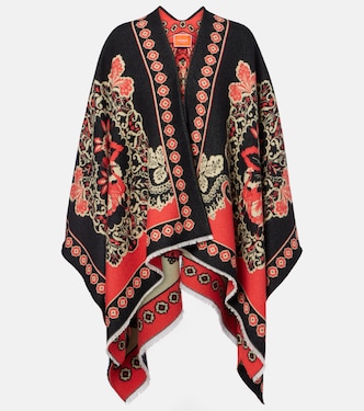 Soul printed wool and silk poncho | La DoubleJ