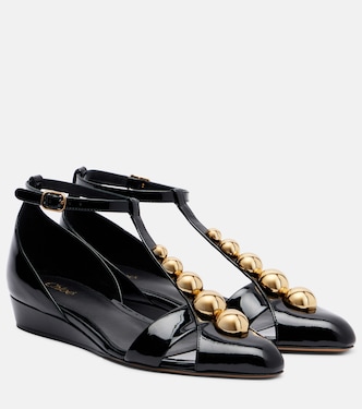 Cleia studded patent leather wedges | Chloé