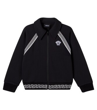 Cotton jersey zip-up sweatshirt | Versace Kids