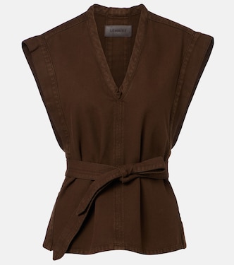 Belted cotton twill top | Lemaire