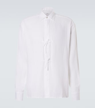 Dorian bow-detail linen shirt | Kiton