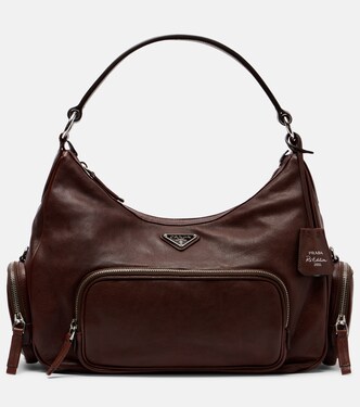 Medium leather shoulder bag | Prada