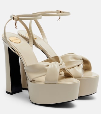 Franciane leather platform sandals | Saint Laurent