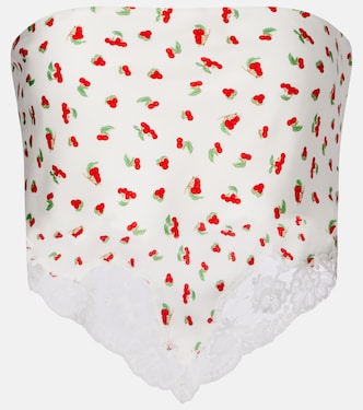 Fae lace-trimmed printed top | Posse