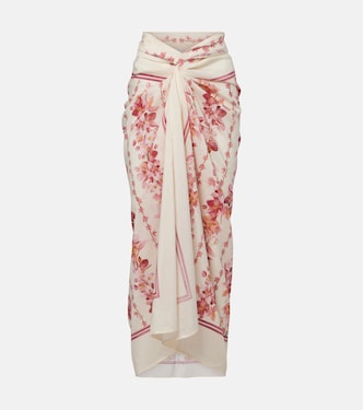 Lavanda floral cotton and silk beach cover-up | Agua by Agua Bendita