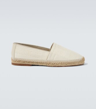 Suede-trimmed woven espadrilles | Brunello Cucinelli