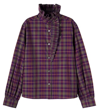 Plaid ruffled cotton shirt | Polo Ralph Lauren Kids