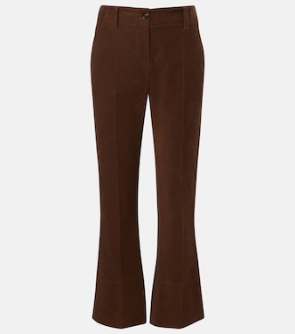Cropped cotton flared pants | Brunello Cucinelli