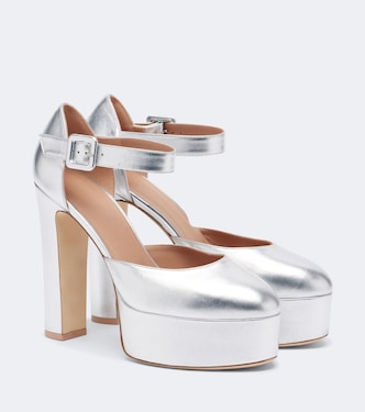 Leila metallic leather platform sandals | Malone Souliers