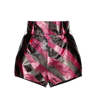 Striped metallic high-rise shorts | Alexandre Vauthier