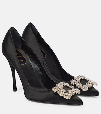 Flower Strass satin pumps | Roger Vivier