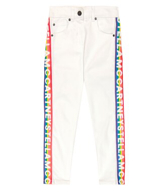 Logo embroidered cotton twill pants | Stella McCartney Kids