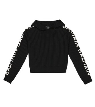 Ribbed-knit cotton crop top | Balmain Kids