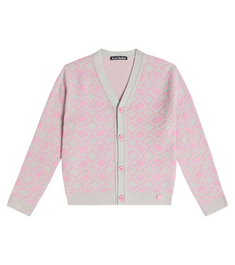 Jacquard wool and cotton cardigan | Acne Studios Kids