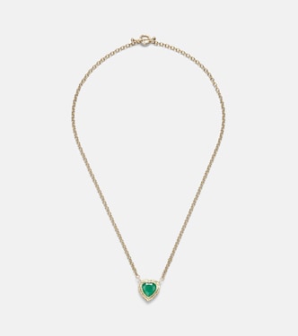 Collier Heart & Toggle en or 18 ct et émeraude | Octavia Elizabeth