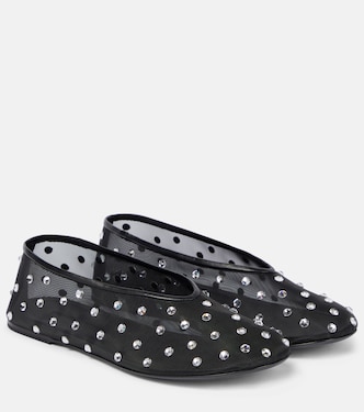 Marcy crystal-embellished ballet flats | Khaite