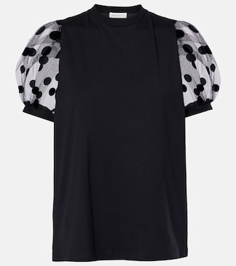 T-Shirt aus Jersey mit Tüll | Nina Ricci