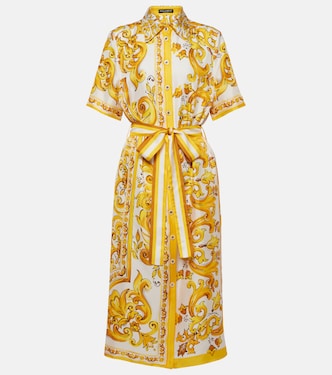 Majolica silk twill shirt dress | Dolce&Gabbana