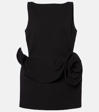 فستان قصير بكشكشة مع أبليكيه ستايل ورود | Magda Butrym