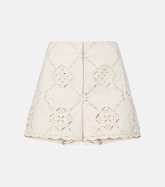 Jazmin laser-cut cotton shorts | Veronica Beard