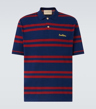 Chez Valentino striped cotton polo shirt | Valentino