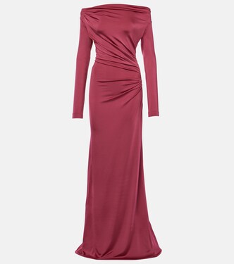 Draped off-shoulder jersey gown | Victoria Beckham