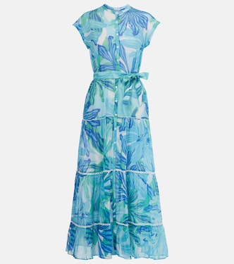 Robe longue Kora imprimée en coton | Poupette St Barth